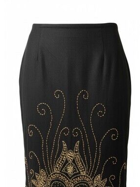 Black Embellished Pencil Skirt - Brand Unknown